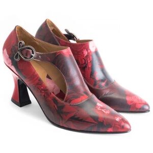 John Fleuvog Darla Red Roses Poser Heels